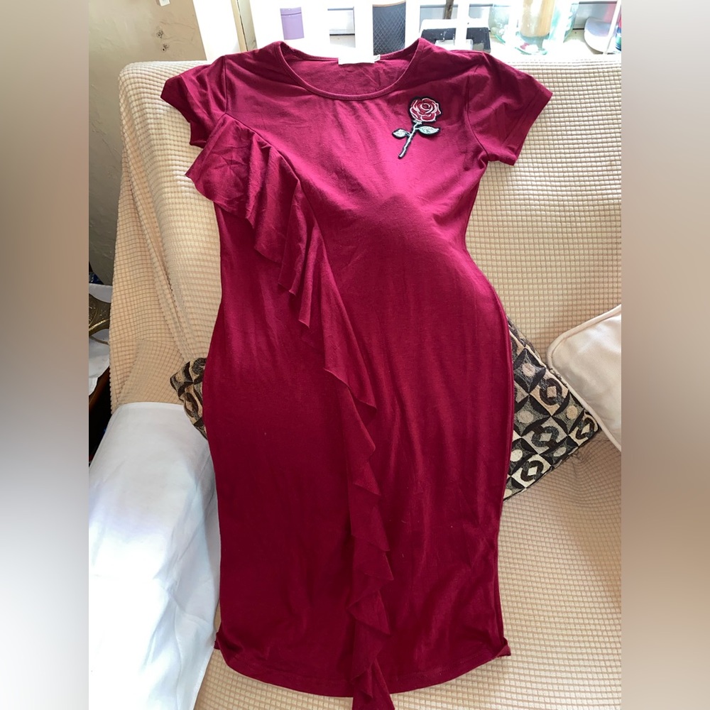 Beautiful long burgundy dress